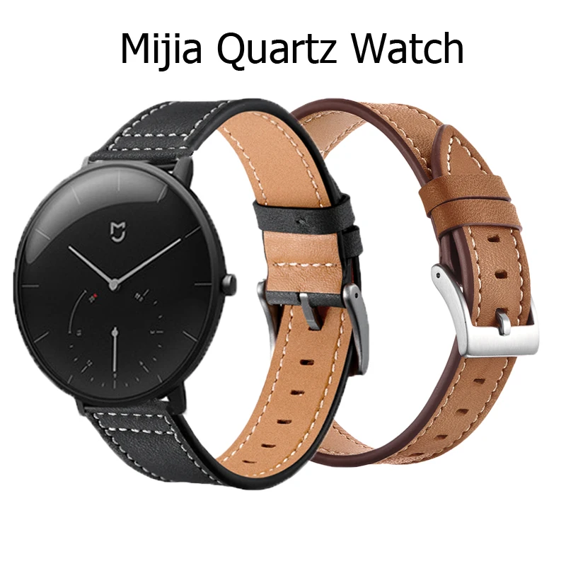 Ремешок кожаный для наручных часов Xiaomi Mijia кварцевый спортивный браслет смарт