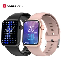 sanlepus 1 8 inch hd screen smart watch 2021 men women smartwatch wireless charging bluetooth call for android apple pk series 7