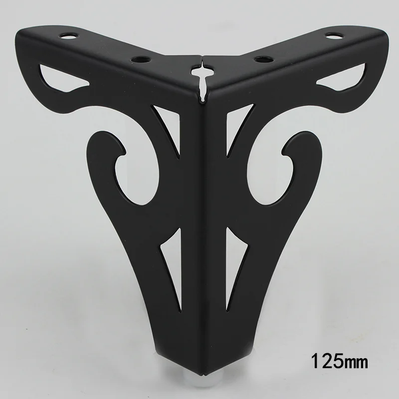 Height 125mm 4 шт полые резные металлические мебельные ножки с резиновыми ножками, ножки для шкафа, стола, фурнитура для дивана, мебель для ног - Цвет: Height 125mm