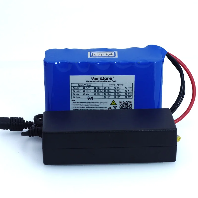 

24v 4Ah 6S2P 18650 lithium ion battery 25.2v 4000mah electric moped/electric/lithium ion battery pack + 1A charger