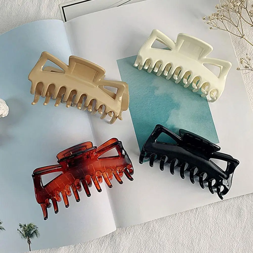 

2021women Girls Large Size Acrylic Hair Claws Color Hair Hair Crab Ponytail Accessories Hairpin Bathing Holder Clips R8I7