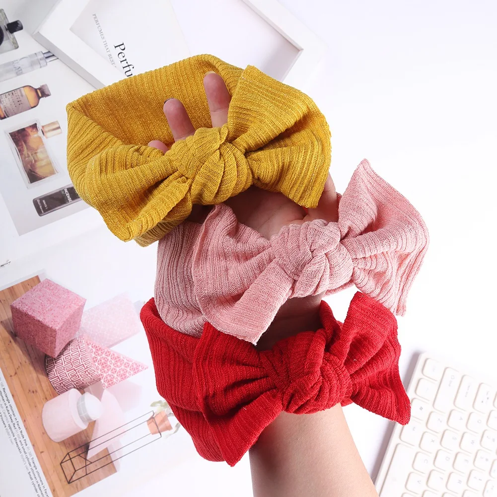 

Baby Girl Headband Knitted Newborn Baby Bows Knitted Turban Infant Warm Hairbands Headwrap Toddler Hair Accessories