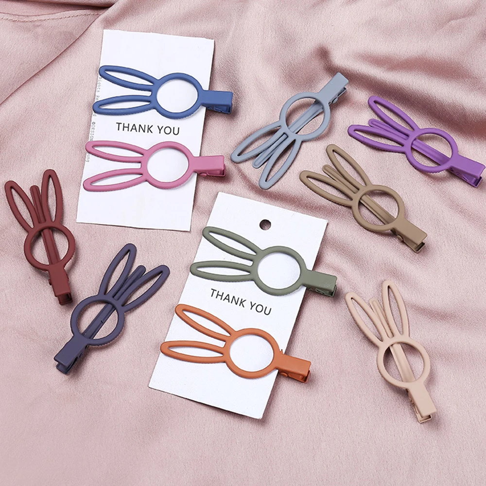 1 шт. заколка для волос карамельного цвета в форме кролика матовый зажим