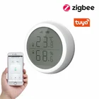 Датчик температуры и влажности для умного дома со светодиодный ным экраном работает с помощником дома Tuya Zigbee хаб Аккумуляторный