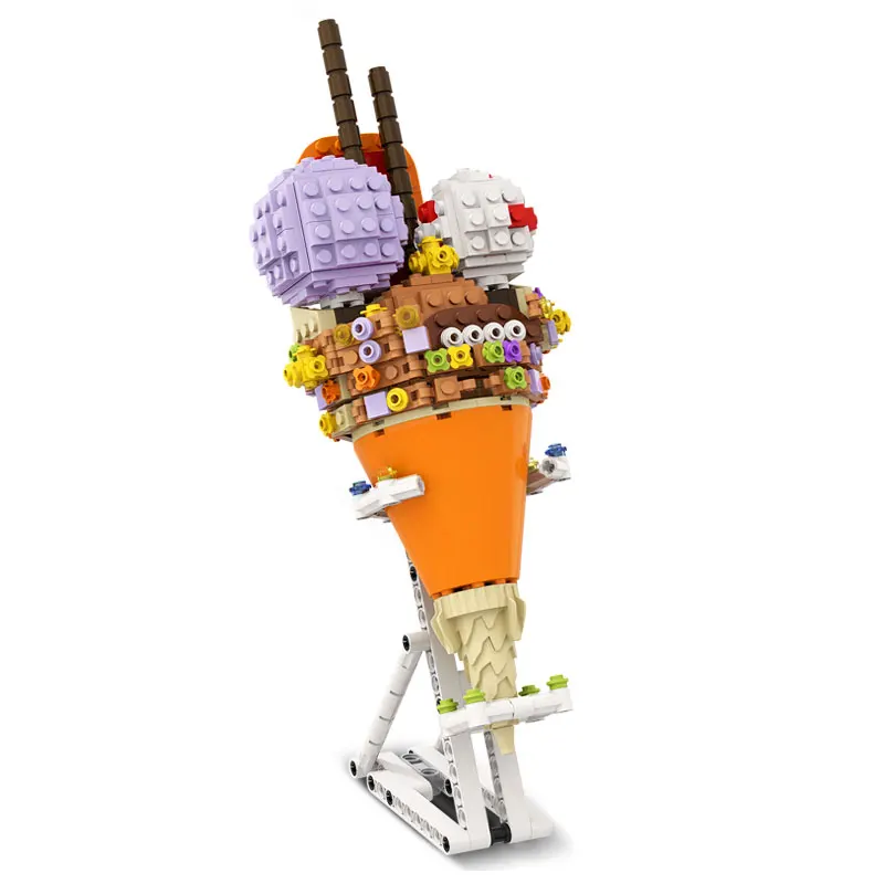 

Cones Ice Cream Chocolate Strawberry Building Blocks Kit Snow Cake Bricks Idea Assemble Toys for Children Birthday Gifts