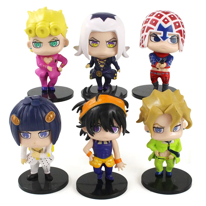 

6pcs/set JOJOs Bizarre Adventure Giorno Giovanna Bruno Bucciarati Action figure toys doll Christmas gift