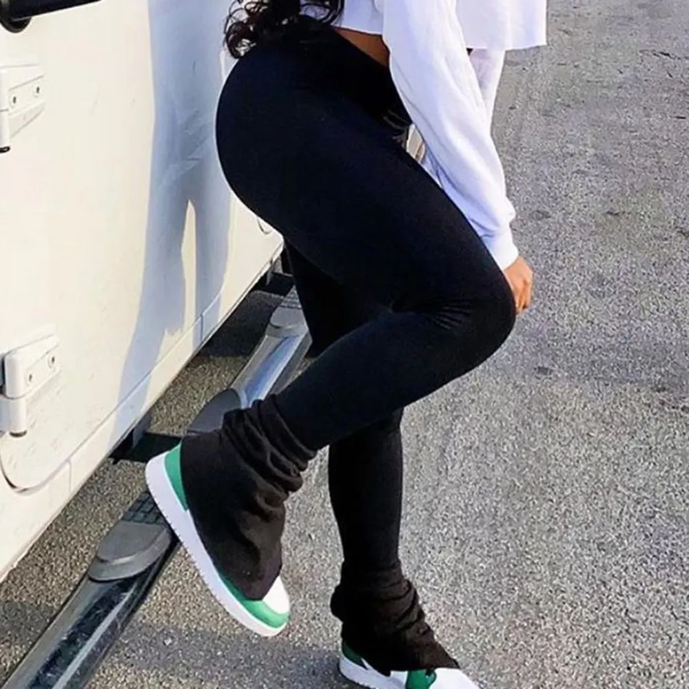 

New Stacked Leggings Joggers Stacked Sweatpants Women Ruched Pants Jogging Femme Stacked Pants Fitness Comfortable Women Trouser
