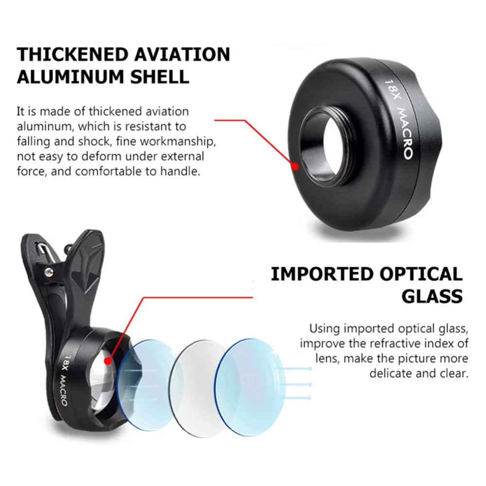 

189x Macro High Definition Telephone Lens Universal Cellphone Lens (Black)