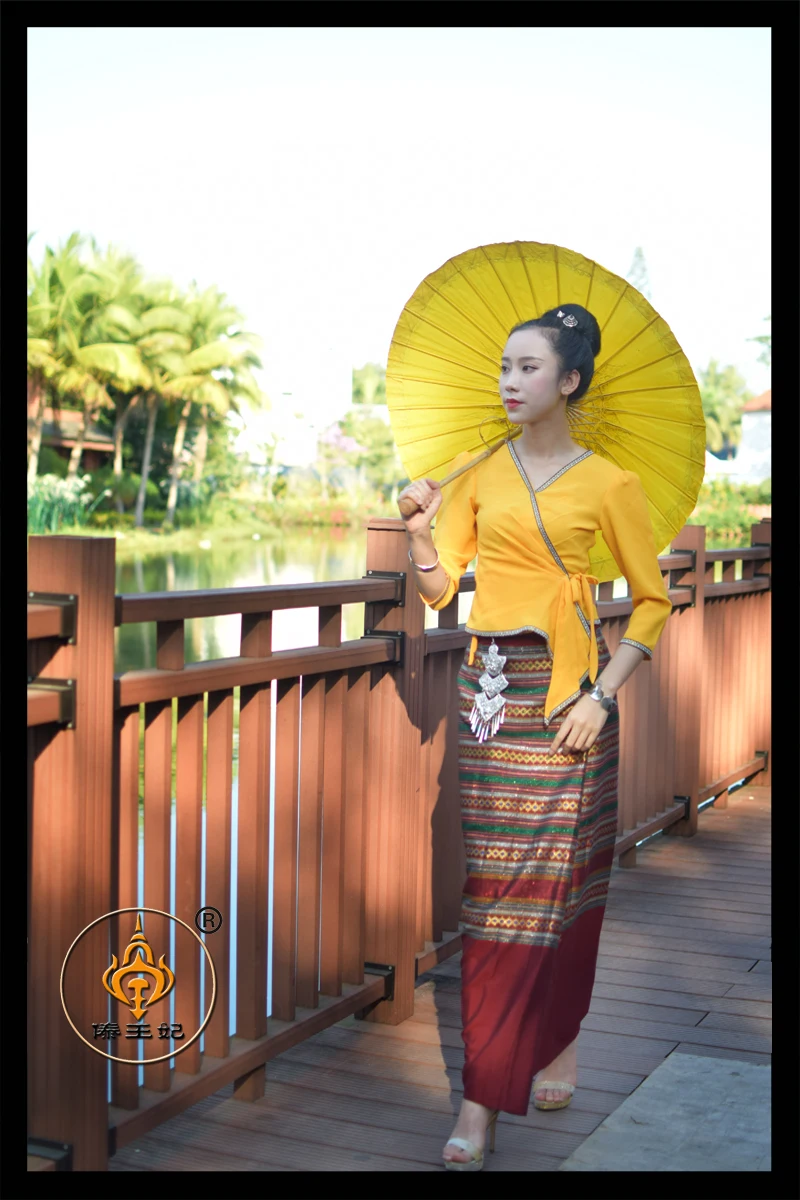 

Thai Dress Ethnic Style Summer Thin Breathable Daily Wear Tops Phasin Asian Clothes for Women Thailand Traditional Clothing