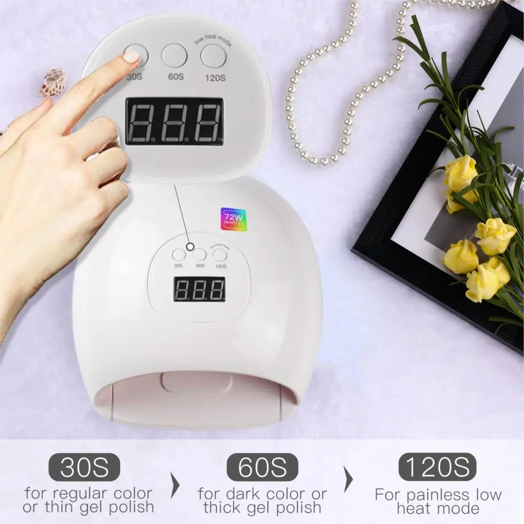 Светодиодная УФ лампа для ногтей 72 Вт более быстрая Сушилка Гель лак салона