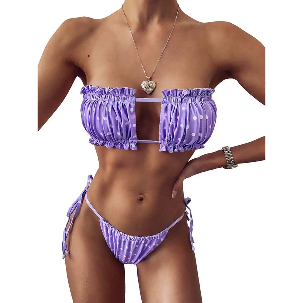 Купальник для груди купальник с оборками женский 2020 Леопардовый бразильский