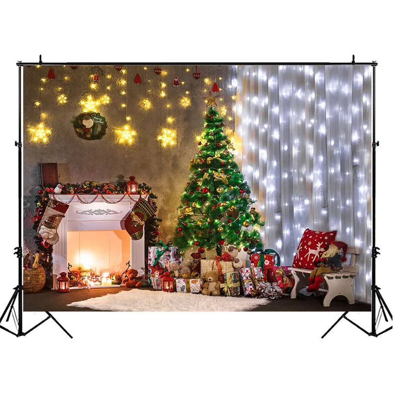 NeoBack интерьерный Рождественский фон для фотосъемки золотые блестящие звезды
