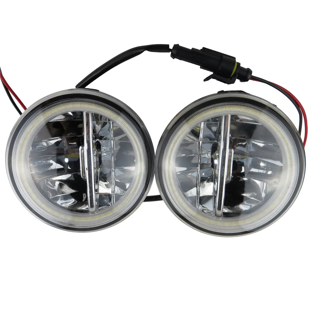 

1 pair Angel Eyes Fog Lamp Assembly Super Bright Fog Light For Nissan Tiida Hatchback C11x 2007-2012 Led Fog Lights LED