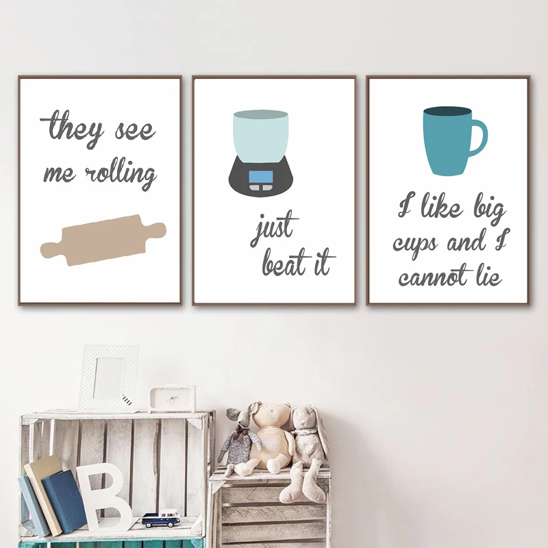 Современный плакат кухонный холст искусство Юмористическая шутка рисование на