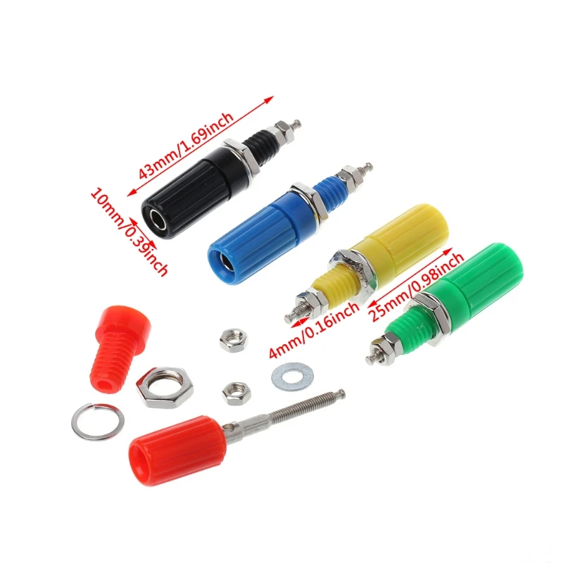 

5 Pcs Binding Post 5 Colors Speaker 4mm Banana Plug Test Connector Jack Socket