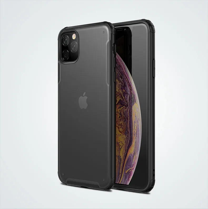 Для Apple iphone 11 Чехол Мягкий силикон+ Жесткий PC матовый прозрачный противоударный чехол для iphone 11 Pro Max iphone 11 11Pro