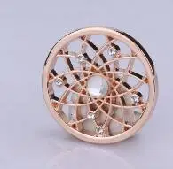 Покрытие из розового золота Горячая 33 мм Монета диск стиль ручной работы кристалл серебро розовое золото Подвески для монет для лучшего друга - Окраска металла: Покрытие из розового золота