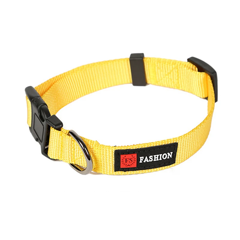 Нейлоновый ошейник для домашних животных однотонный персонализированный