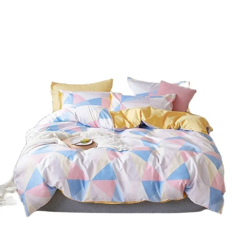 

European Style Bedding Set Green Stripes Adults Teens Girls Duvet Cover Home Soft Double Quilt Cover Bed Clothes Linens 3/4pcs