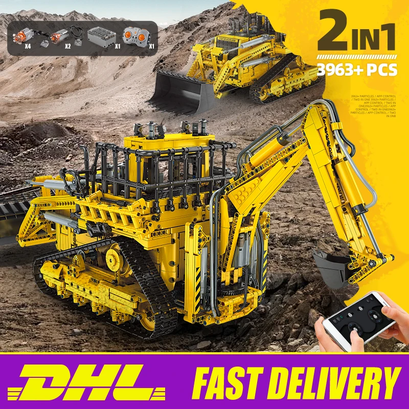 

MOULD KING 17023 The Motorized Caterpillar D11T Bulldozer Toys Compatible With 42131 High-Tech Building Blocks Bricks Kids Gift