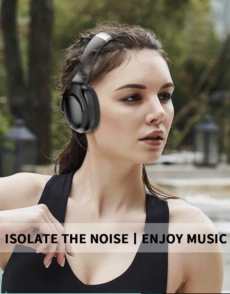 

Active Noise Cancelling Subwoofer Wireless Bluetooth 5.0 Headset Earphones H5 Bluetooth Headphones