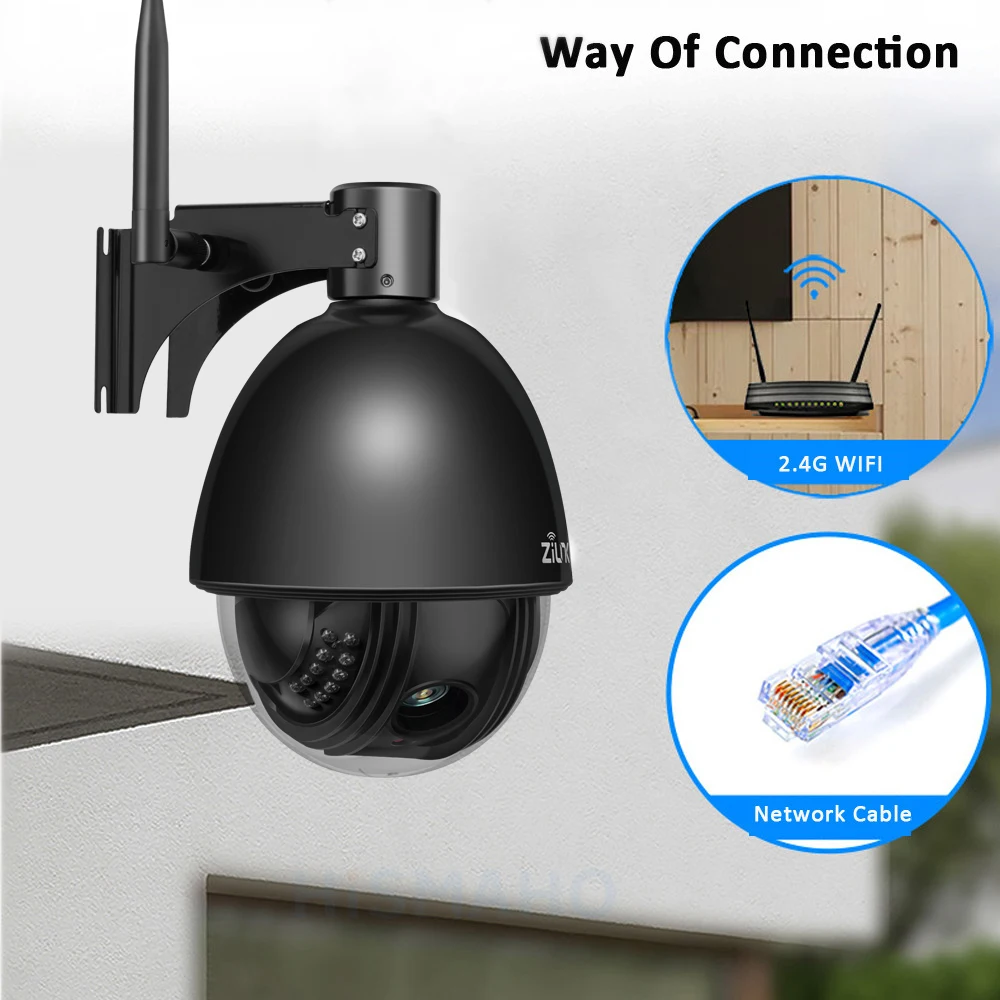 ZILNK 1080P Full HD PTZ скоростная купольная ip-камера с 5-кратным зумом, уличная Водонепроницаемая камера видеонаблюдения, WiFi, мини-камера с датчиком движения ONVIF H.264