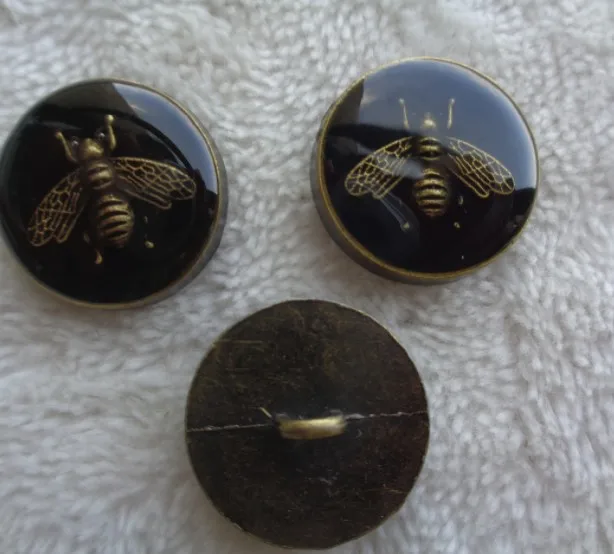 Новинка 10 высококачественных модных металлических пуговиц в виде черной пчелы