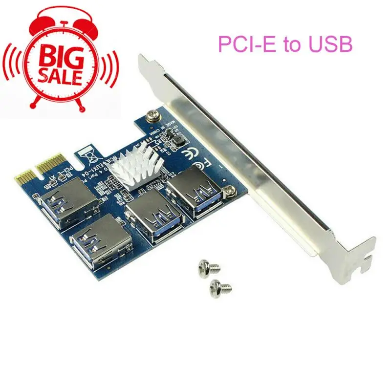 

PCI-E To Usb Adapter 1 Turn 4 PCI-Express Slot 1x To USB 3.0 Mining Special Riser Card PCIe Converter For BTC Miner Mining