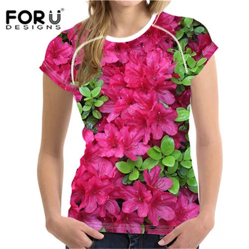 C0652BV FORUDESIGNS/фиолетовая сиреневая женская футболка с объемным цветком; летняя тонкая футболка; женские эластичные футболки для бодибилдинга; женская повседневная одежда - Цвет: C0652BV