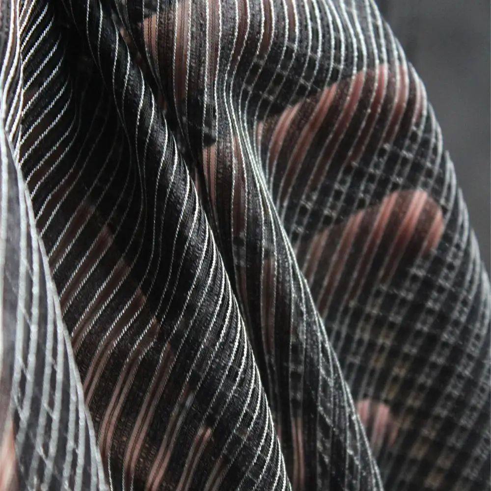 Новая сетчатая Тюлевая ткань черная белая полосатая пряжа окрашенная своими