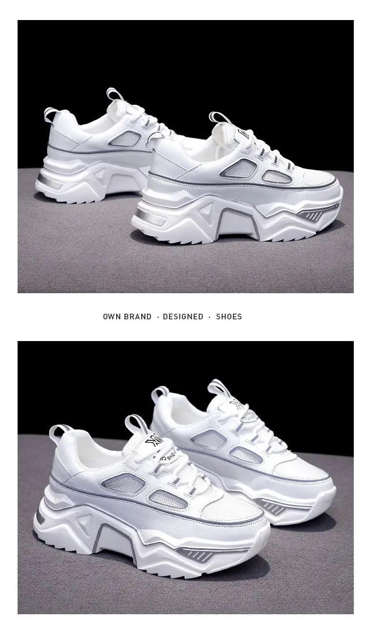 

Women Sneakers White Black Designer Shoes Woman Autumn Winter Chunky Sneakers Fashion Light Dad Shoes Ladies Platform Footwear