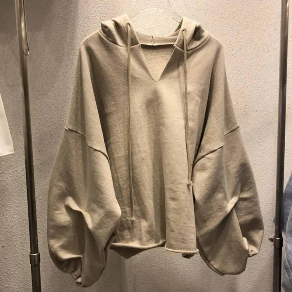 Женская однотонная толстовка с V-образным вырезом цвет в ассортименте