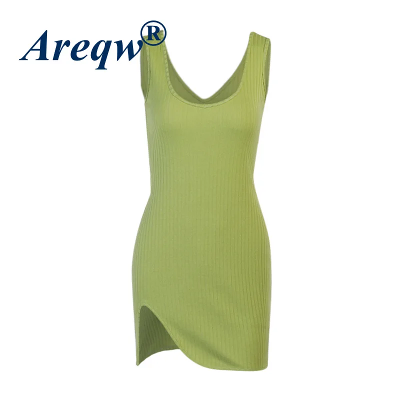 

Women's 2021 Summer New Vest Skirt Sexy V-neck Slim Solid Color Vest Skirt Women