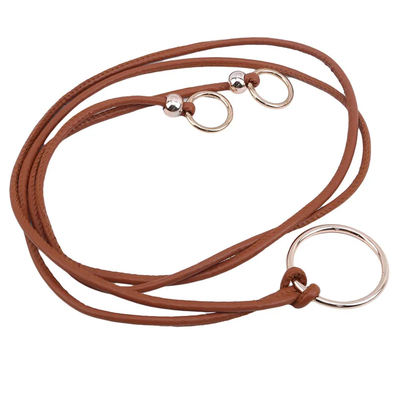 

New Arrival Harajuku Belt Exaggerated Big Round Buckle Pu Tassel Waist Belt For Female Long Chain Hand-woven Waistband Belt