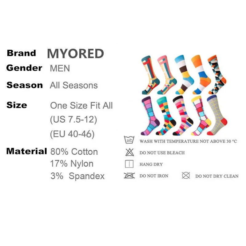 Носки MYORED мужские 12 пар/лот модные повседневные носки для мужчин на осень и зиму