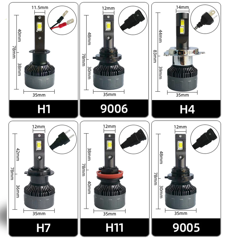 

100W 30000LM H4 H7 Canbus LED H1 H8 H9 H11 9005 HB3 9006 HB4 9012 Car LED Light Headlight Turbo Fog Lamp 6000K 12V
