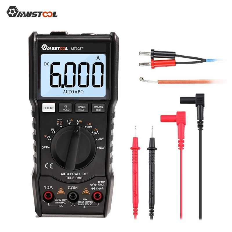 Цифровой мультиметр mustools MT108T 6000 отсчетов True RMS Бесконтактный индикатор