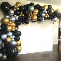 black gold balloon garland arch kit confetti latex happy 30th 40th 50th birthday party balloon decorations adults baby shower