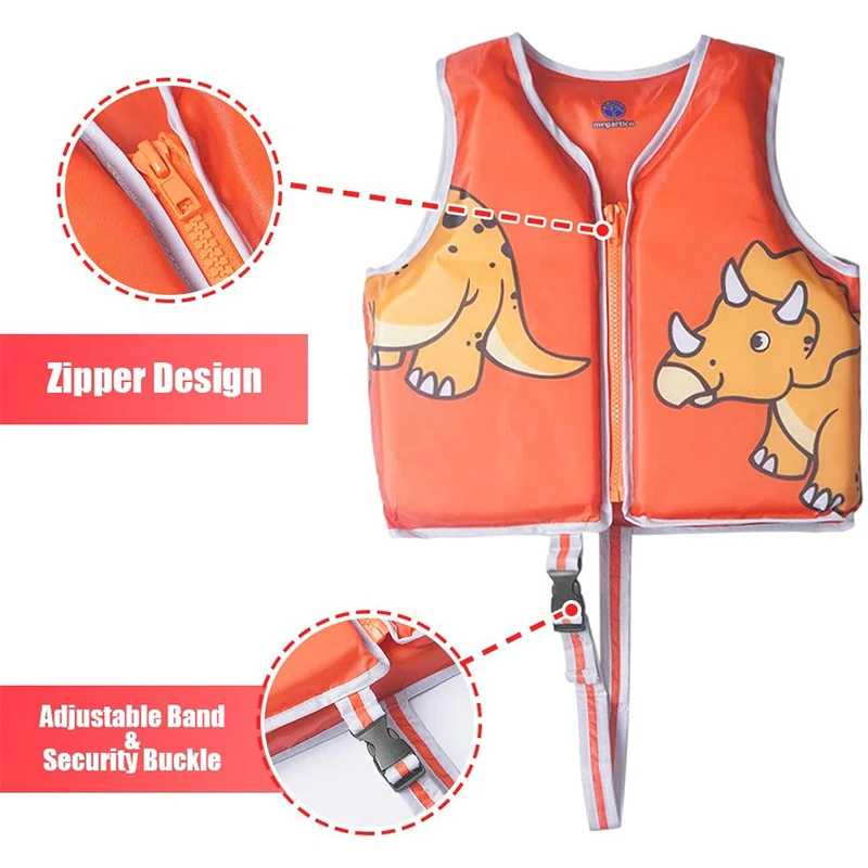 От 2 до 5 лет милый спасательный жилет с динозавром для детей детский плавающий