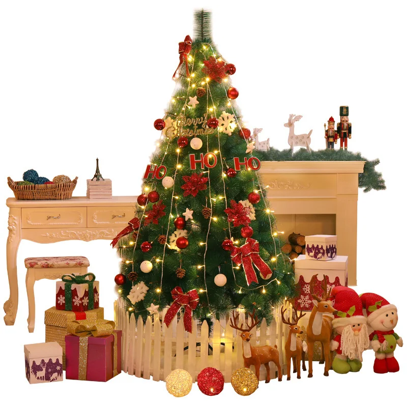 

2021 New Christmas Tree with Decoration Package Decorations Pine Needle Christmas Tree Celebrate Supplies Artificial Tree