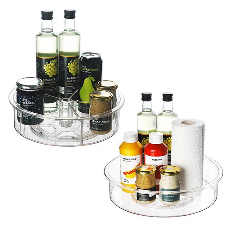 

Transparent 360°rotating Storage Box Kitchen Rack Storage Tray Multifunctional Display Storage Box