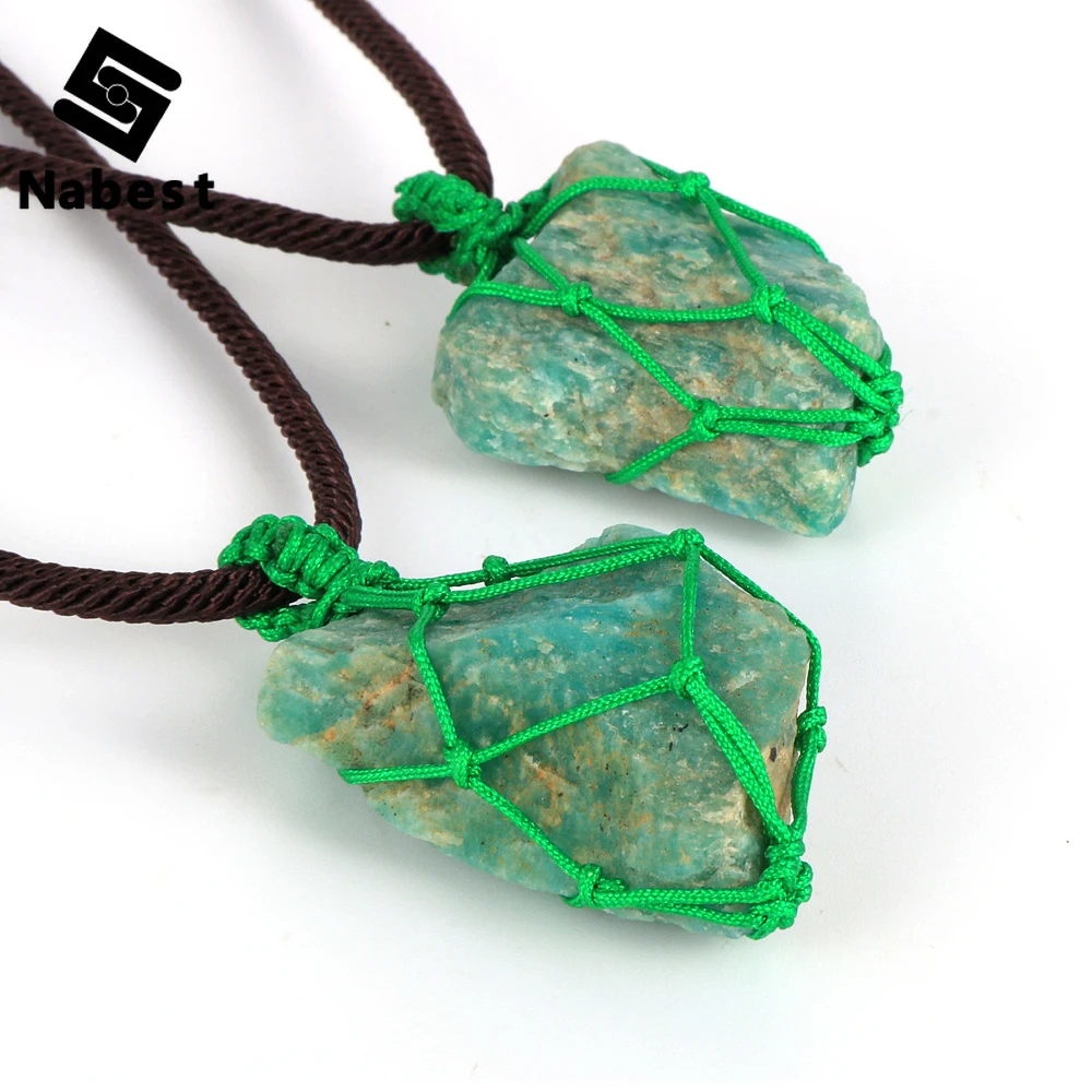 Мужская и женская естественный неправильной формы Amazons камень кулон ожерелье Lucky