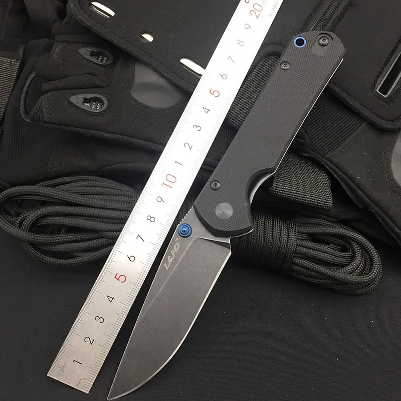 Land 9105 9106 карманный складной нож с зажимом для ремня 12C27 Sandvik Blade G10 Ручка для кемпинга