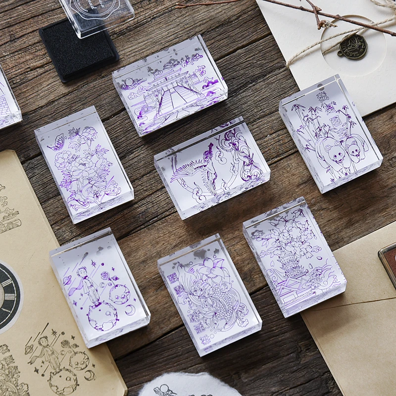 Винтажный кран Сакура принца акриловый штамп для украшения DIY деревянные