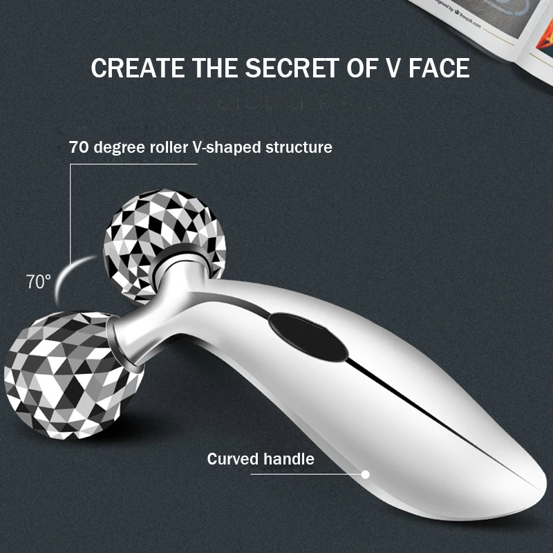 3D Roller Face Massager V-face Shaping Lift Rotating Tighten Skin Wrinkle Remove Care Lifting Beauty Tool XA77Z | Красота и здоровье
