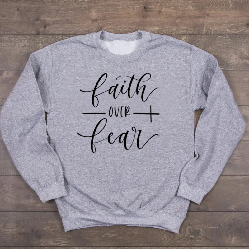 Толстовки с капюшоном надписью Christian Hope Love свитер Faith поверх Fear для женщин пуловер