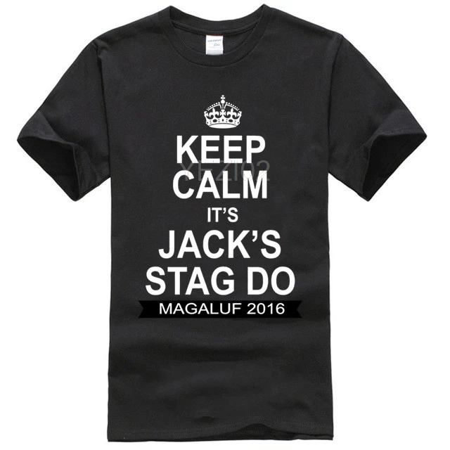 

Stag Do Keep Calm Marriage Personalised Text Funny Sports Red T Shirt S-2XL