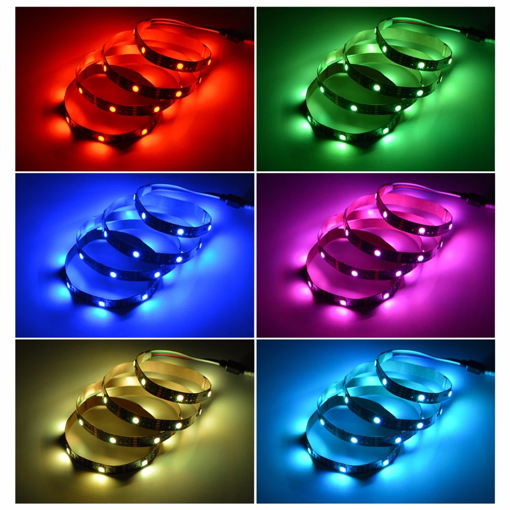 Светодиодная лента RGB 5050 DC5V USB-кабель 1 м 2 3 Сделай Сам HD ТВ подсветсветильник