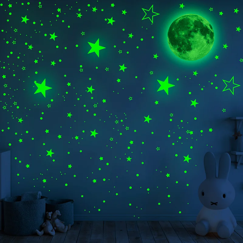 

1049pc Cartoon Wall Sticker Luminous Moon Star Sticker DIY Living Room Bedroom Study Hotel Bar Shopping Mall Self-adhesive Paper