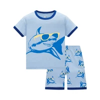 2021 children cartoon pajamas boys pajama set boys shirt and short 2pcs sleepwear cotton home clothing set 3 8y